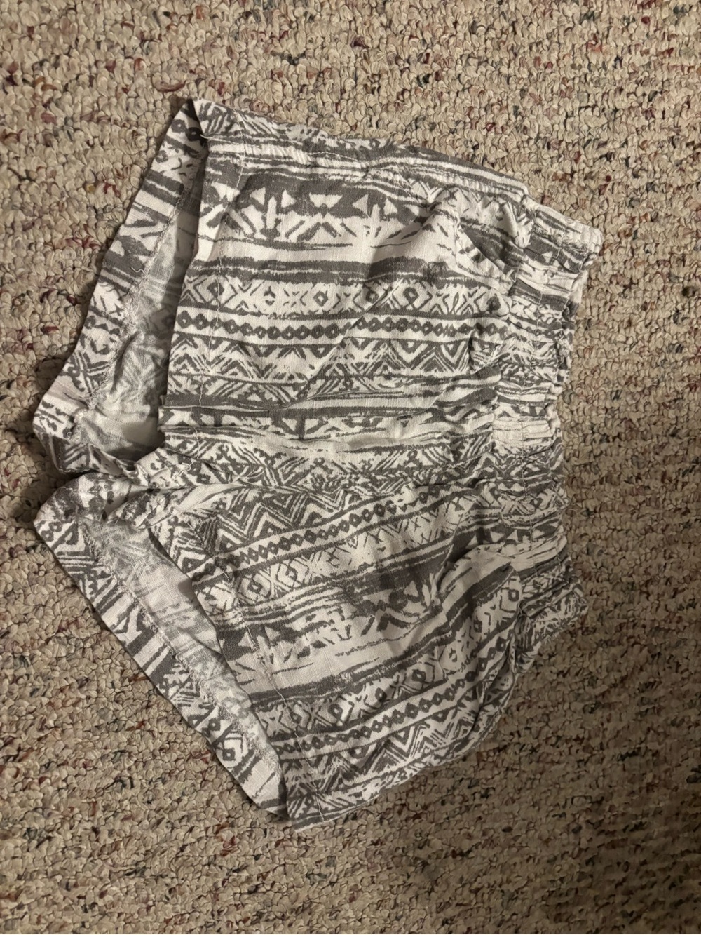 Women's Gray Aztec-Print Athletic Shorts